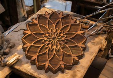 wooden mandala stamp